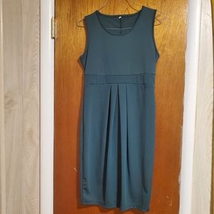 Size Small Pleated Front Maternity Dress in Forrest Green